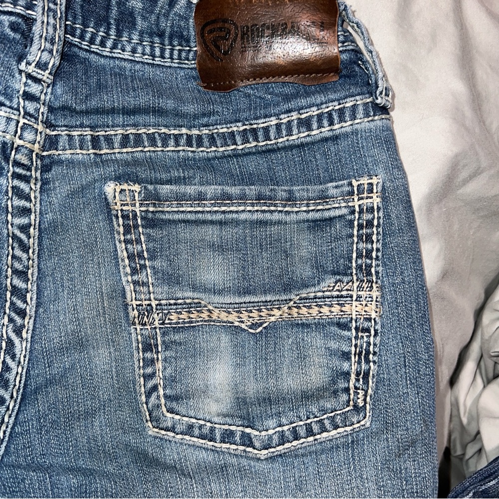 Rock & Roll Denim 20R adjustable waist band Blue Boot Cut Jeans